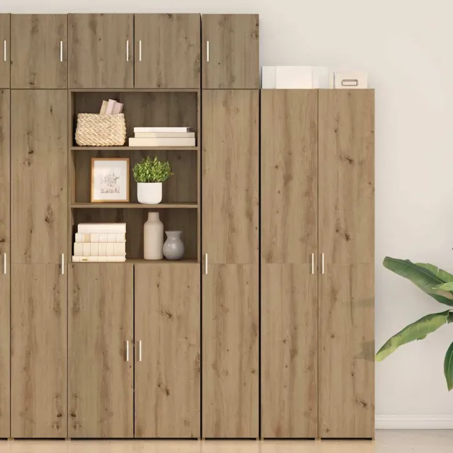 vidaXL Opbergkast met Planken Artisanaal eiken 30 x 42,5 x 225 cm, foto 2