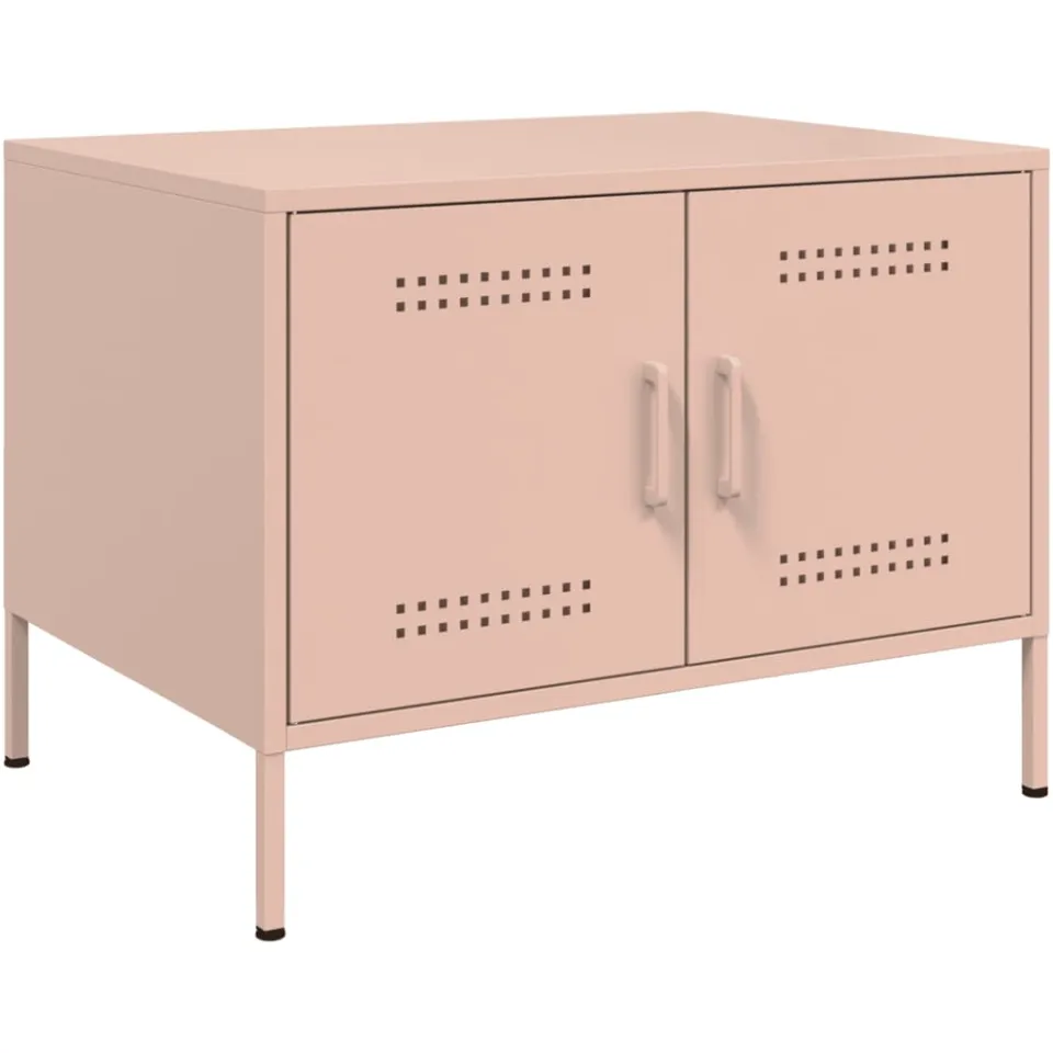 vidaXL Salontafel 68x50x50,5 cm staal roze, foto 3