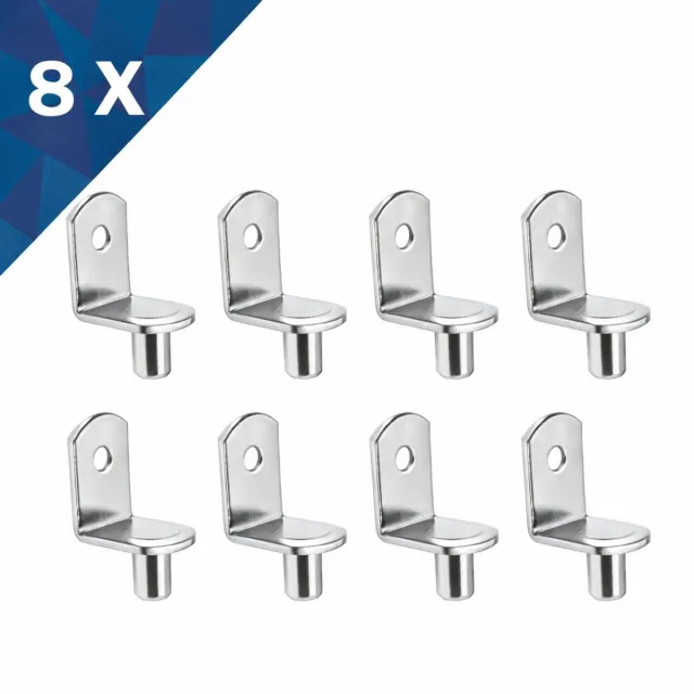 FSW-Products Kastplankdragers - 8 Stuks - Plankdragers - Plankendrager - Dragers voor in kasten - RVS - Legplankdrager - Schapdrager - Wandsteun - Hoekbeugels - Hoekverbinder - Hoekanker Zilver