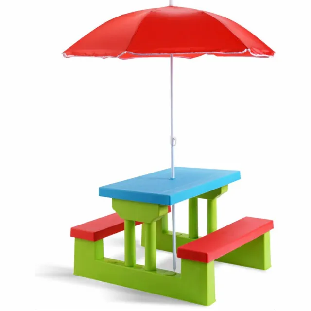 GranMaison Picknicktafel - Kinderen - Tuintafel - Multifunctionele Picknick tafel - Speeltafel - Geschikt voor Buiten - Multi kleur Multi-kleur