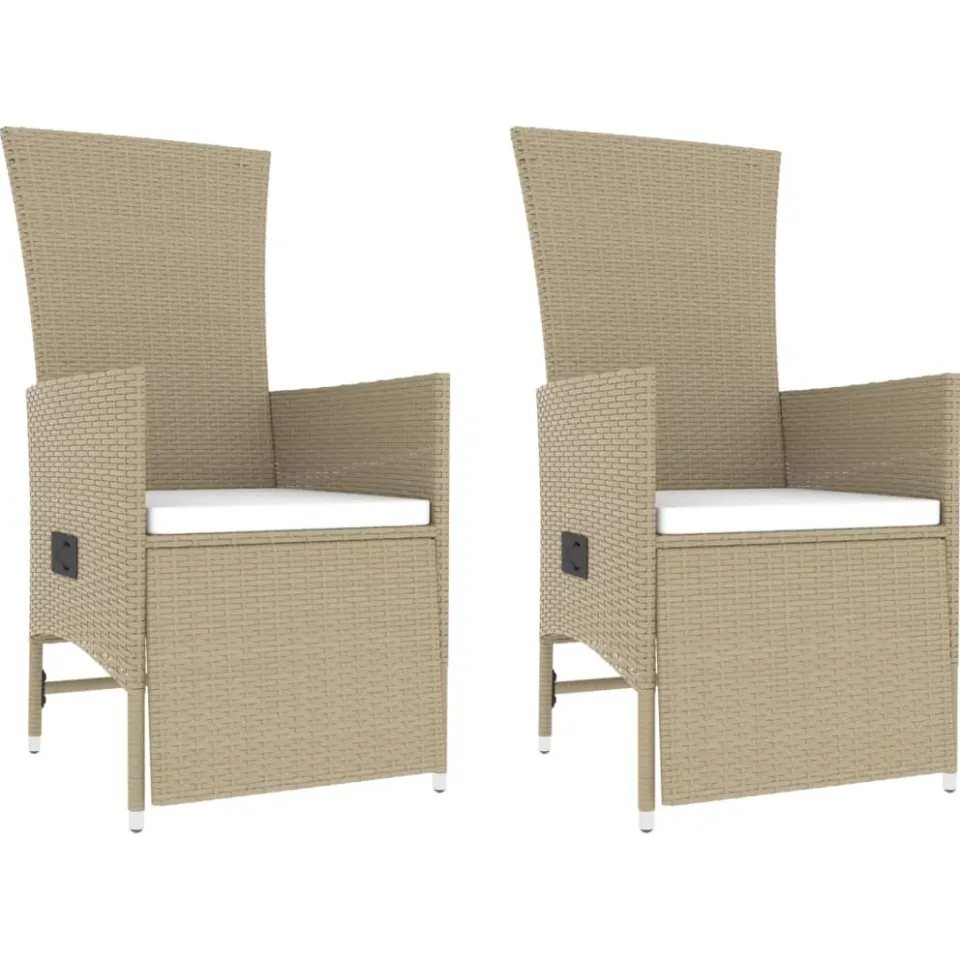 vidaXL 3-delige Loungeset poly rattan en staal beige, foto 3