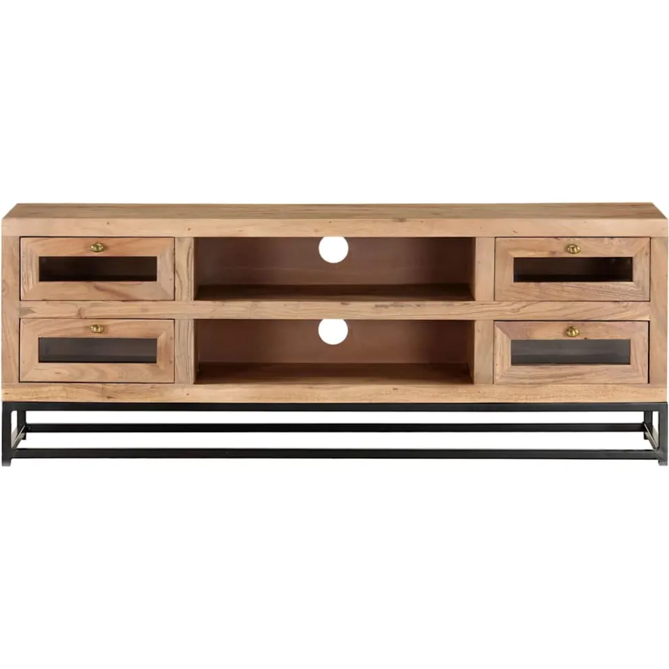vidaXL Tv-meubel 110x30x40 cm massief acaciahout bruin, foto 2