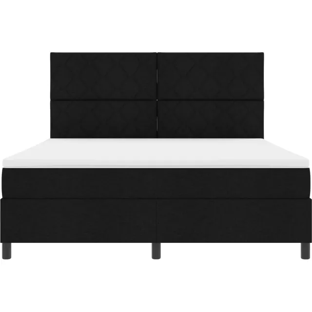 vidaXL Boxspring bed met LED-stripverlichting Zwart 180 x 200 cm Stof