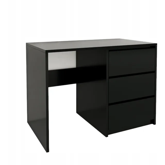 Fernika Modern Bureau - 3 Lades - Zonder Handgrepen - 96.2x75x50 cm - Zwart