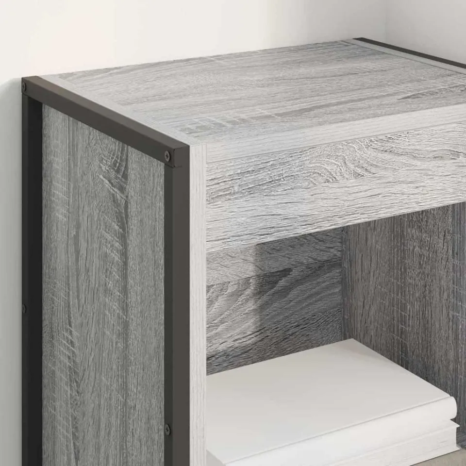 vidaXL Boekenkast 40 x 30 x 121 cm Bewerkt hout Grijs Sonoma, foto 3