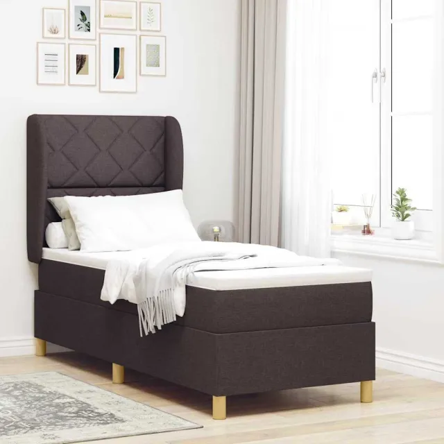 vidaXL Boxspringbed met hoofdeinde Donkergrijs 200 x 80 cm Stof