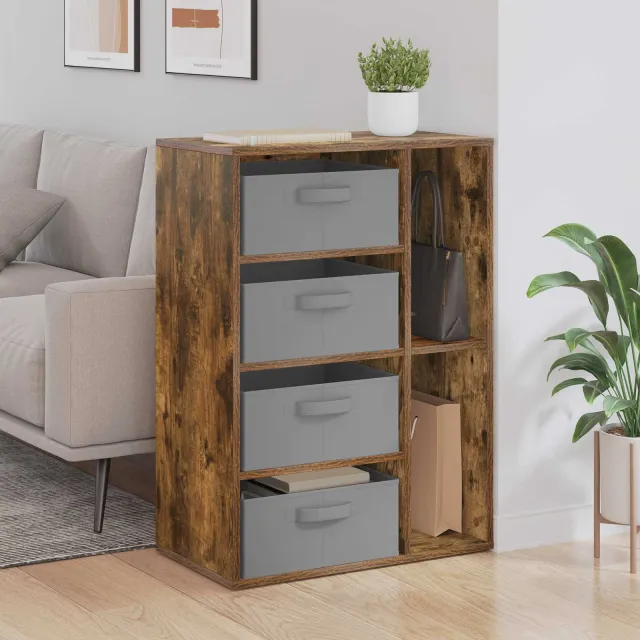 vidaXL Dressoir Gerookt eiken 60 x 33,5 x 84 cm, foto 2