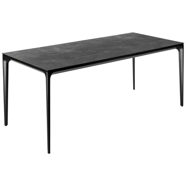 Vega Tafel voor buiten Linero rechthoekig; 180x80x72 cm (LxBxH); Tafelblad beton, frame zwart; rechthoekig