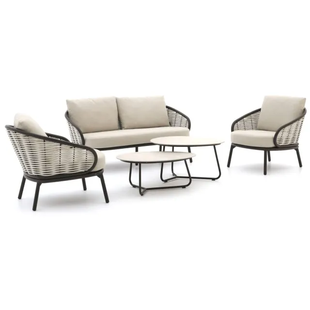 Apple Bee Pine Key stoel-bank loungeset 5-delig 4-zits Taupe