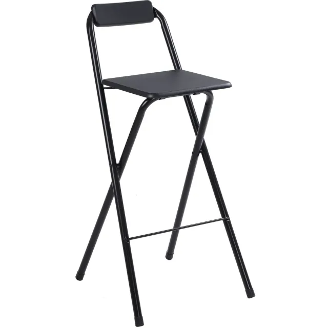 Alora inklapbare barkruk - barkrukken met rugleuning - opklapbaar - Opvouwbare barkruk buiten - zwart - outdoor - barstoel - klapstoel - inklapbaar - met voetsteun - camping Per 1