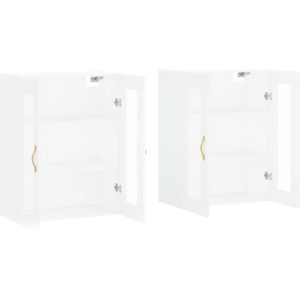 vidaXL Hangkasten 2 st bewerkt hout wit