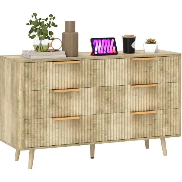 HOMCOM Ladekast MDF - 120x40x76cm - Eikenhout