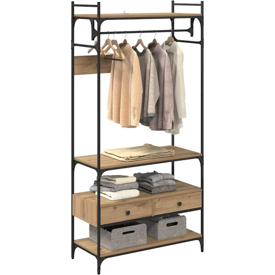 vidaXL Kledingkast artisanaal eikenkleurig 89 x 39 x 184.5 cm Bruin