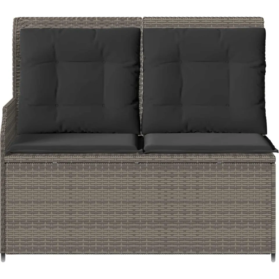 vidaXL Tuinbank Grijs poly rattan, foto 4
