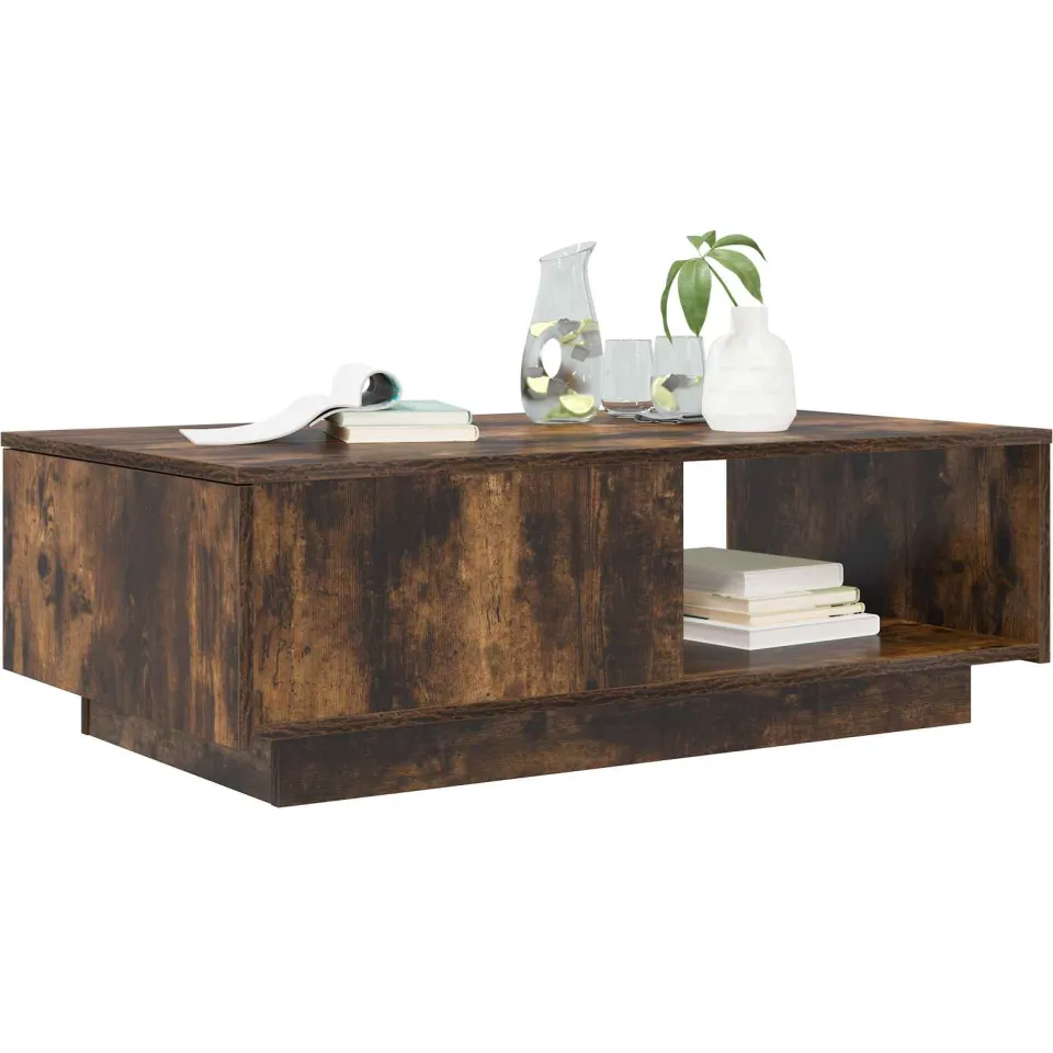 vidaXL Salontafel Gerookt eiken 95 x 55 x 31 cm Bewerkt hout Bruin