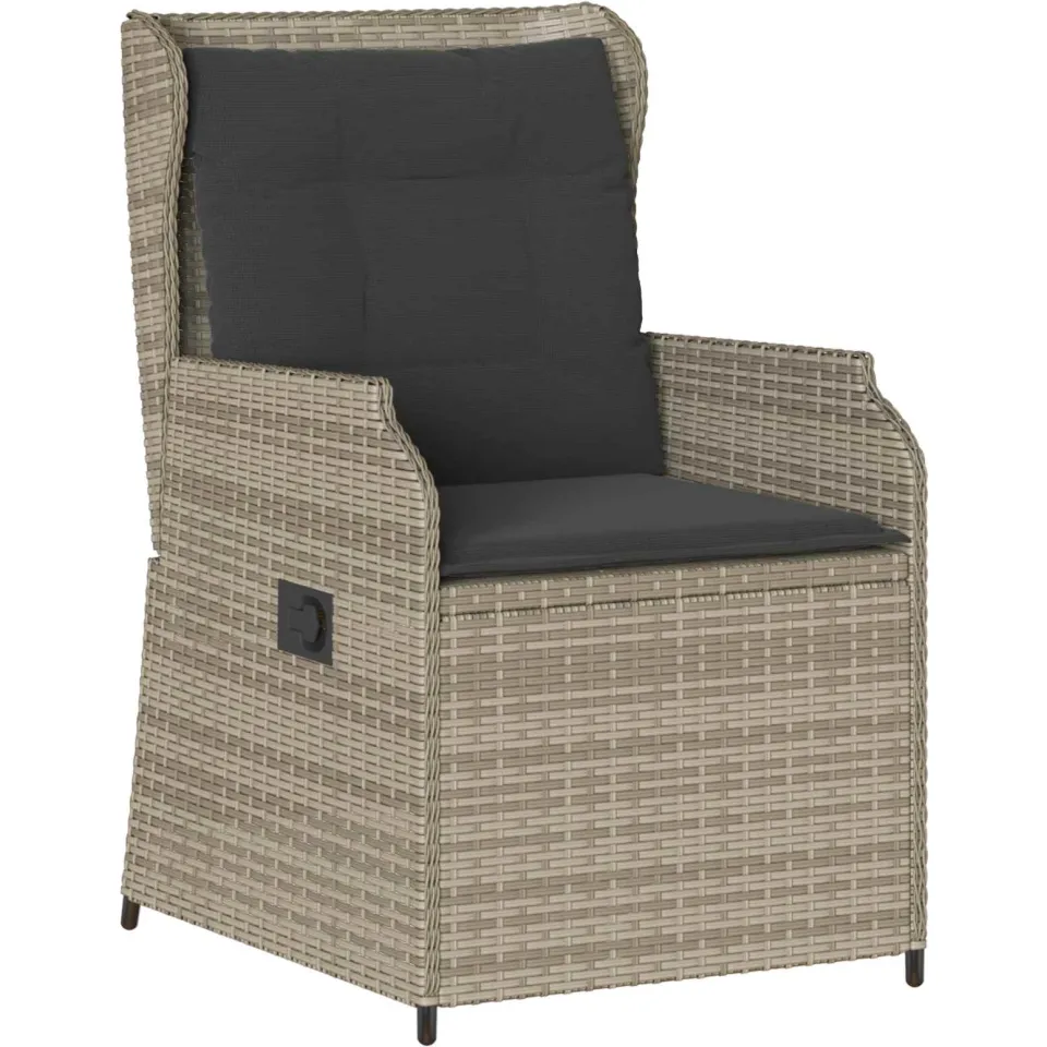 vidaXL Tuinbank 2 st Lichtgrijs poly rattan, foto 4