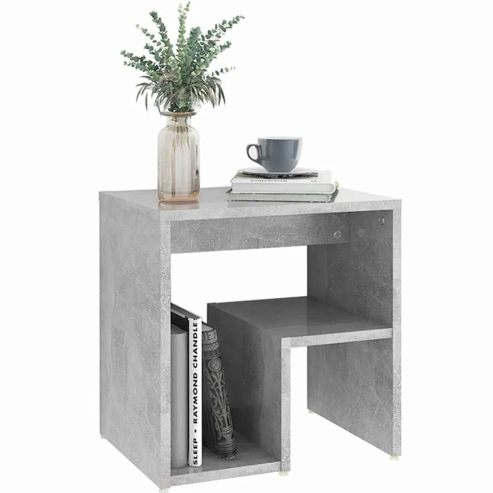 vidaXL Nachtkastjes 2 st 40x30x40 cm bewerkt hout betongrijs grijs