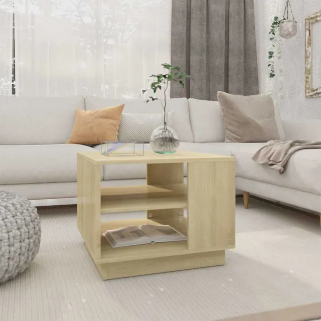 vidaXL Salontafel 55x55x43 cm bewerkt hout sonoma eikenkleurig, foto 2