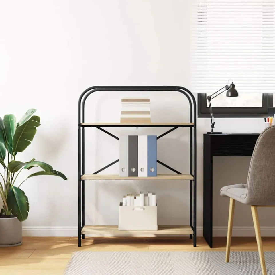 vidaXL Boekenkast 3-laags 80 x 30 x 109 cm Bewerkt hout Sonoma Eiken, foto 5
