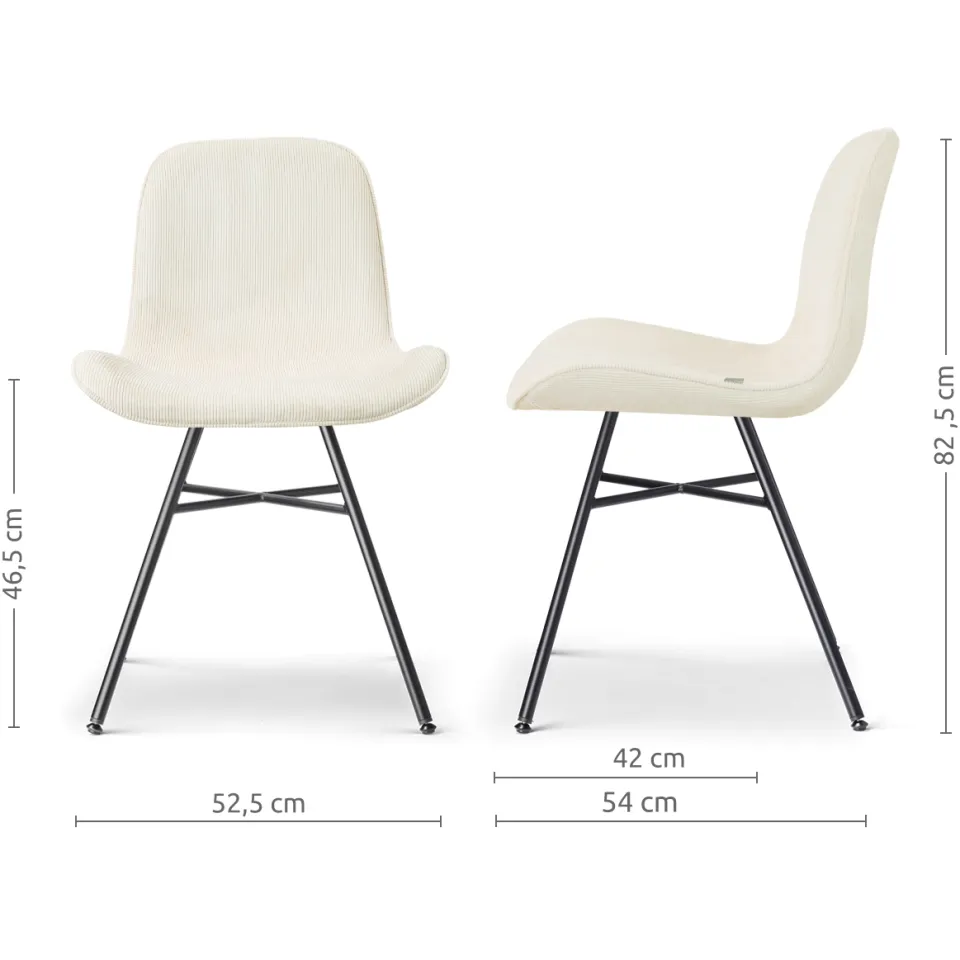 Nolon Noa-Fé eetkamerstoel rib beige - zwart onderstel, foto 3