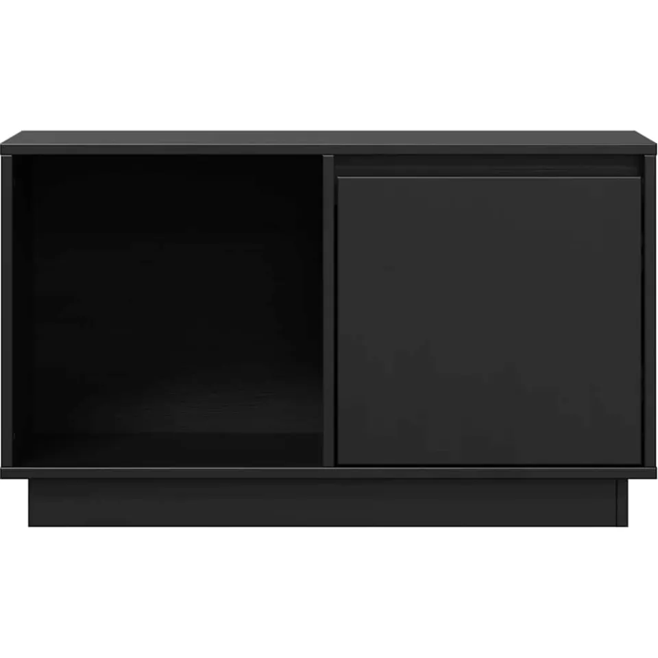 vidaXL Tv-meubel 74x35x44 cm massief grenenhout zwart