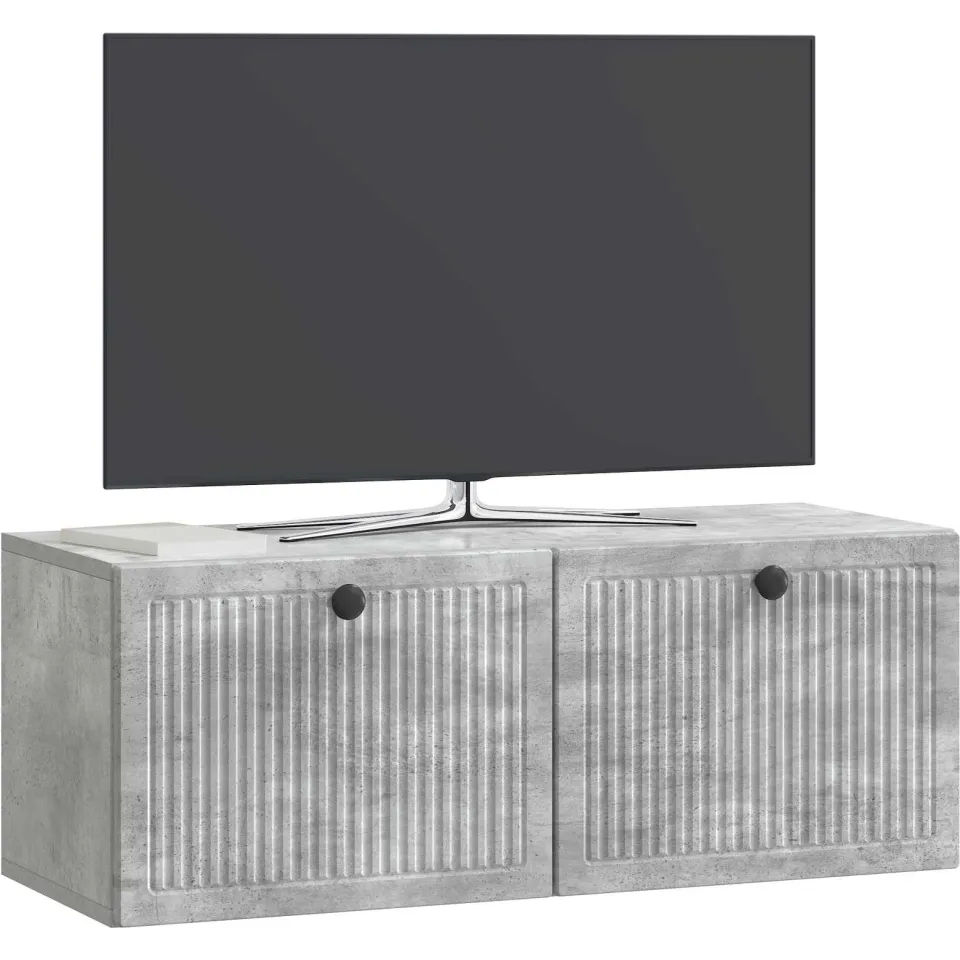 vidaXL Wandbeugel TV-kast Betongrijs 78,5 x 31 x 30 cm Bewerkt hout