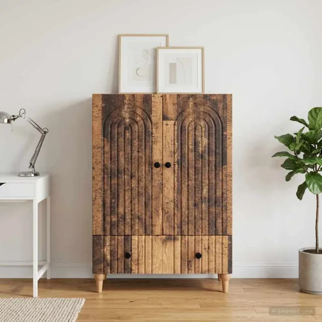 vidaXL Dressoir Oud hout 66 x 34,5 x 95 cm Bewerkt hout bruin, foto 2