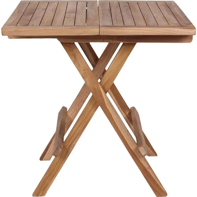 House Nordic Bine kleine tuintafel 50x50 cm massief teakhout. Bruin