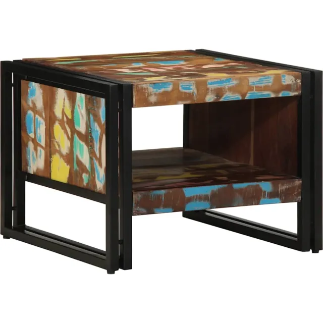 vidaXL Salontafel 50x50x38 cm massief gerecycled hout meerkleurig