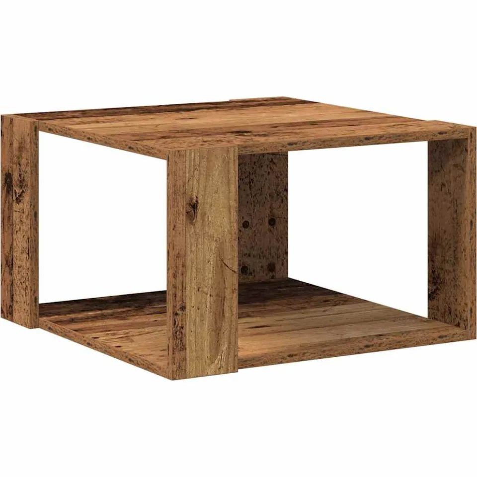 vidaXL Salontafel Oud Hout 51,5 x 51,5 x 30 cm Bewerkt hout bruin, foto 3