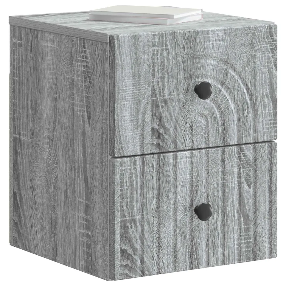 vidaXL Wandbeugel Bedkast Grijs sonoma 33 x 34,5 x 40 cm Bewerkt hout