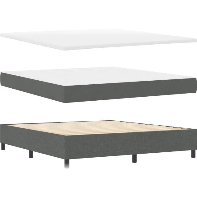 vidaXL Boxspring bed met hoofdeinde Donkergrijs 180 x 200 cm Stof