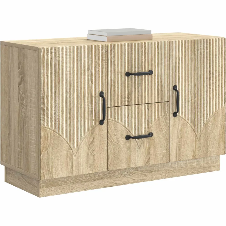 vidaXL Dressoir Sonoma Eiken 89 x 34,5 x 57 cm Bewerkt hout Bruin