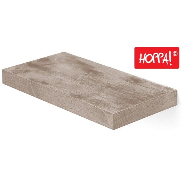 Hoppa! Wandplank | Voor boeken, foto's, decoratie | zwevende plank | 60 x 20 x 3,8 cm (BxDxH) | kantoorplank | Vintage Greige