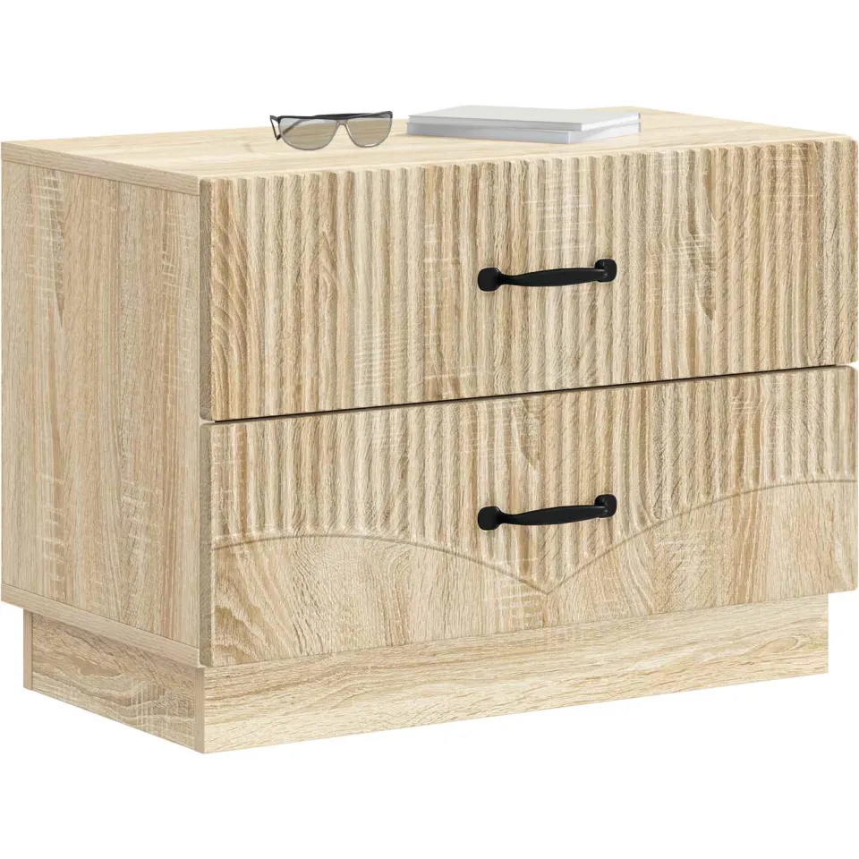 vidaXL Nachtkastje Sonoma Eiken 62 x 34,5 x 44,5 cm Bewerkt hout, foto 3