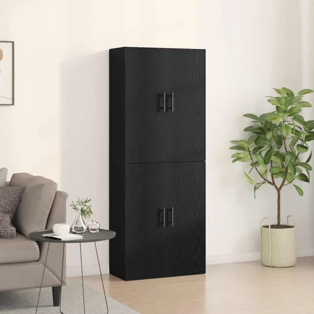 vidaXL Wandkast 2 st Zwart eiken 69,5 x 34 x 90 cm Bewerkt hout, foto 2