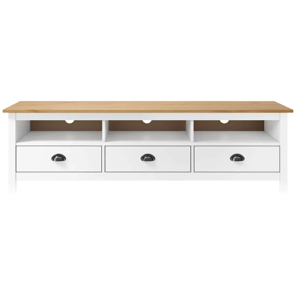 vidaXL Tv-meubel Hill Range 158x40x47 cm massief grenenhout wit, foto 2