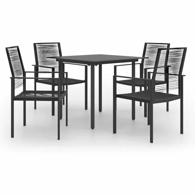 vidaXL 5-delige Tuinset Zwart