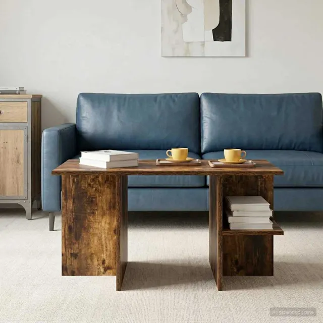 vidaXL Salontafel Gerookt Eiken 87 x 50 x 45 cm Bewerkt hout Bruin