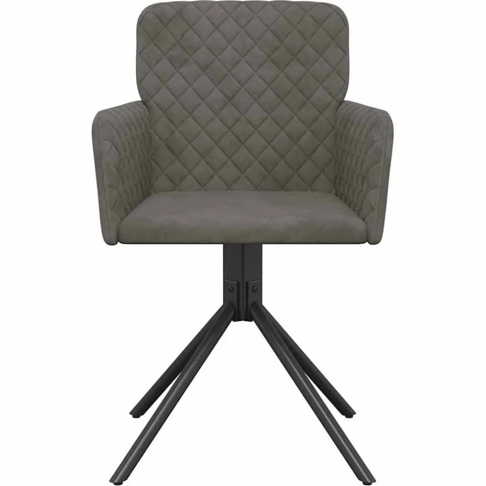 vidaXL Eetkamerstoelen draaibaar 2 st fluweel donkergrijs grijs, foto 4