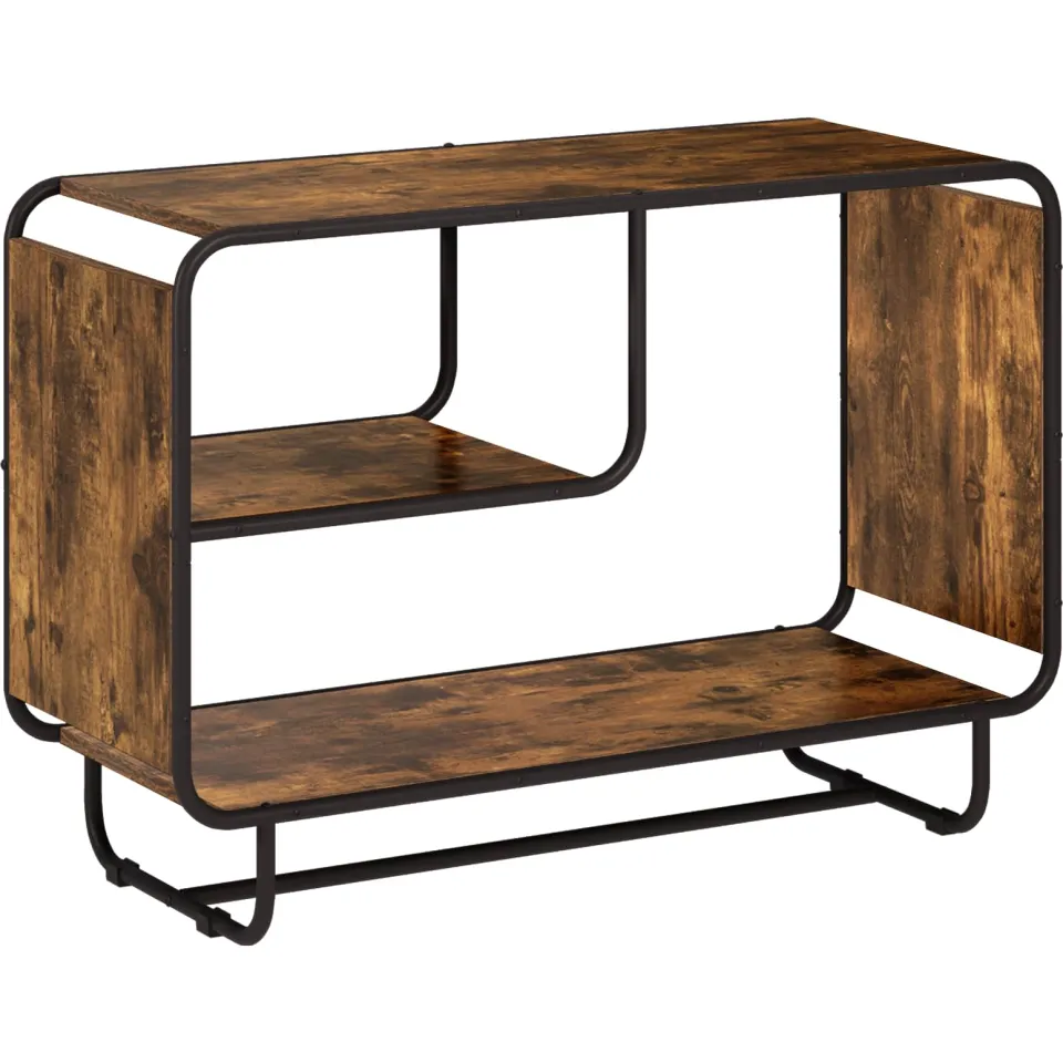 vidaXL Dressoir Gerookt eiken 93,5 x 37,5 x 64,5 cm Bewerkt hout, foto 3