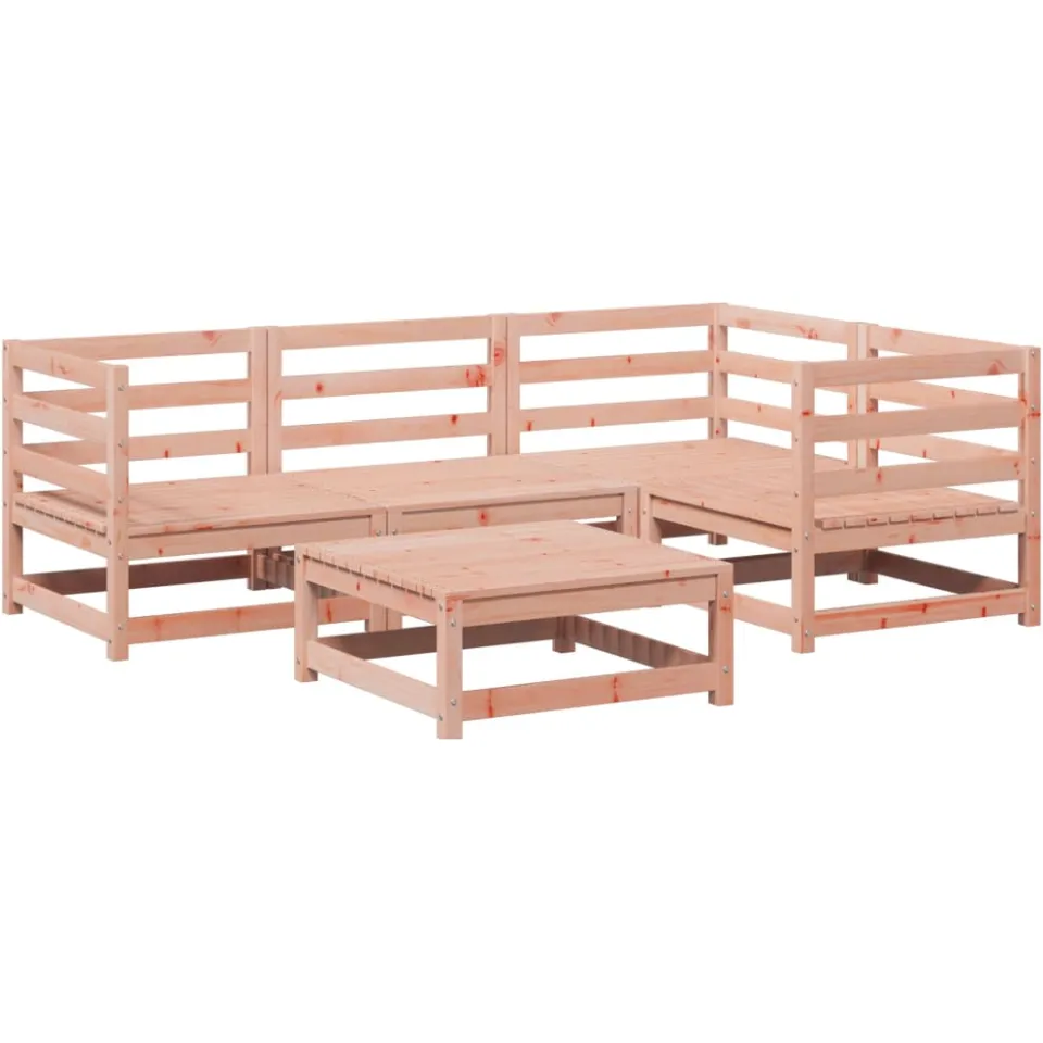 vidaXL 5-delige Loungeset massief douglas vurenhout bruin