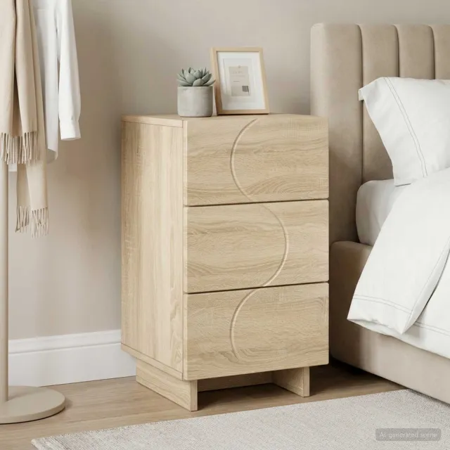 vidaXL Nachtkastje Sonoma Eiken 33,5 x 34,5 x 60 cm Bewerkt hout, foto 2