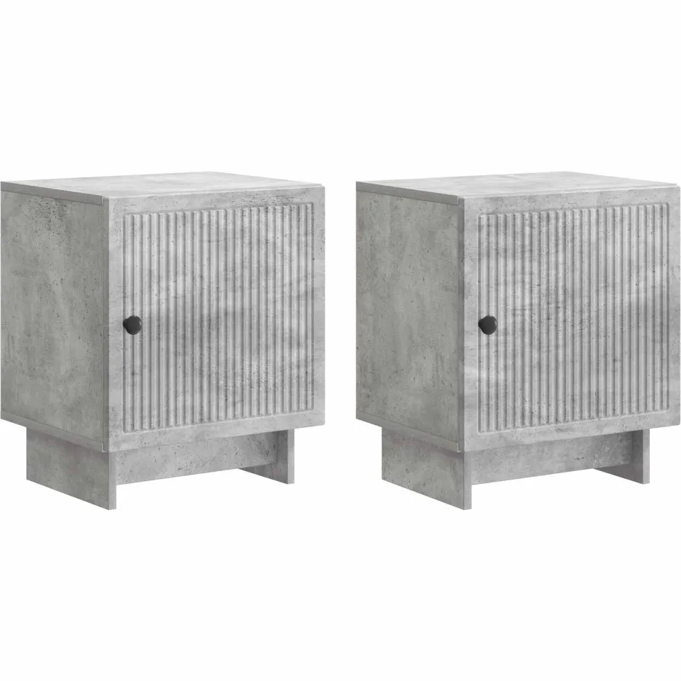 vidaXL Nachtkastje 2 st Betongrijs 43 x 34,5 x 50 cm Bewerkt hout grijs, foto 3
