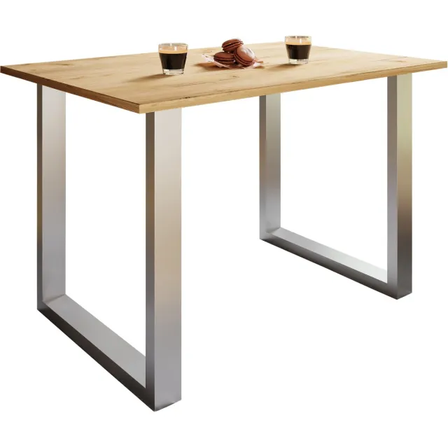Vcm kleine tafel en stoelen, tafelstoel, eettafel en stoelen, kleine eettafel en stoelen, tafels en stoelen, compacte tafel en stoelen, kleine keukentafel en stoelen, tafel- en stoelset, keukentafels en stoelen, eettafels en stoelen Silber / Honig-Eiche