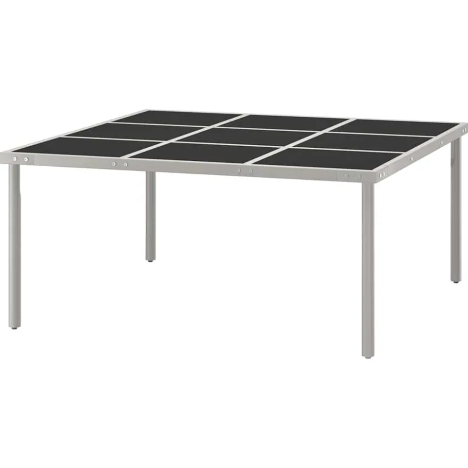vidaXL Tuintafel 170x170x74,5 cm glas en staal, foto 3
