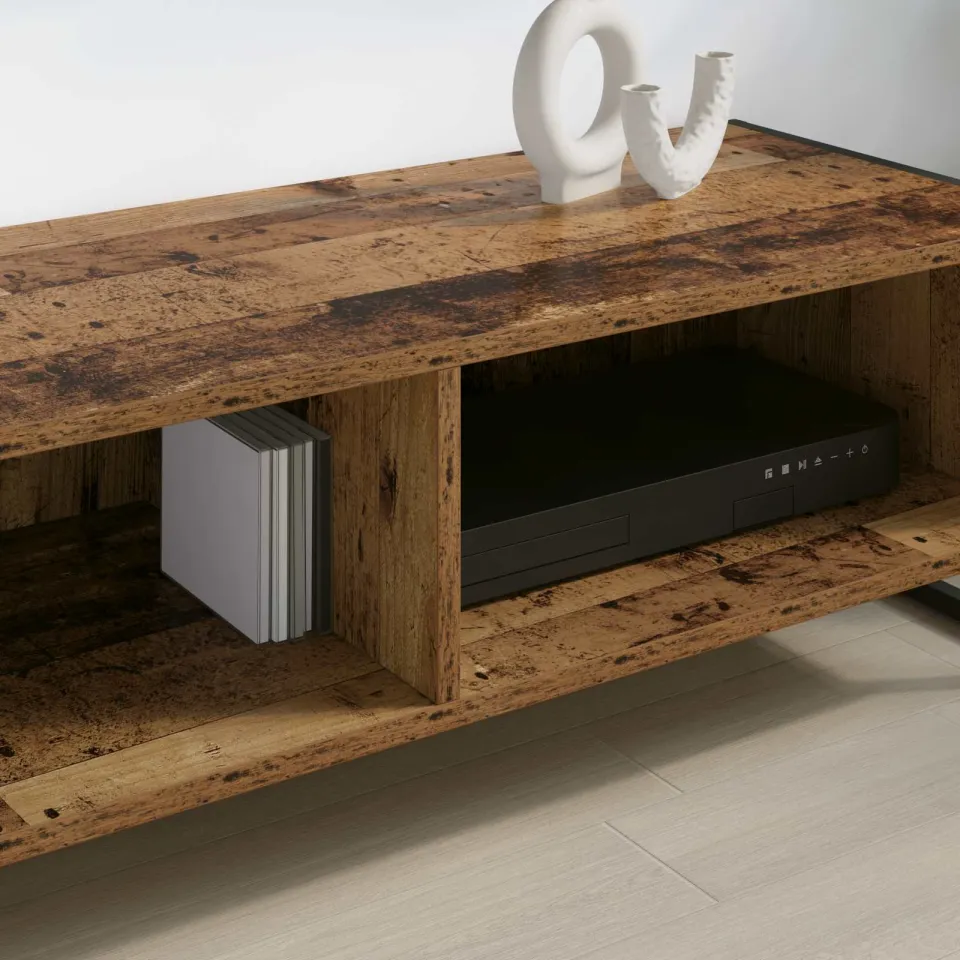 vidaXL TV-kast 100 x 36.5 x 30.5 cm Oud Hout Bewerkt hout bruin, foto 4