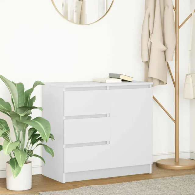 vidaXL Dressoir met lade 71x35x65 cm spaanplaat wit, foto 2