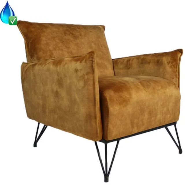 NordXL Fauteuil Mika okergeel velvet
