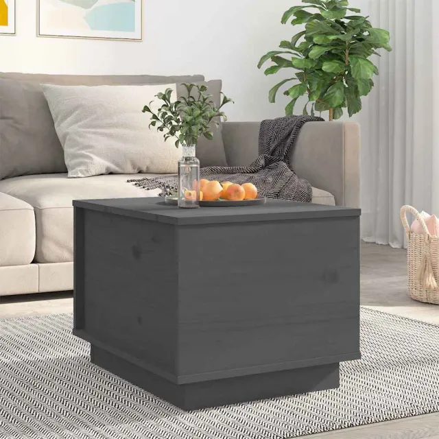 vidaXL Salontafel 40x50x35 cm massief grenenhout grijs, foto 2